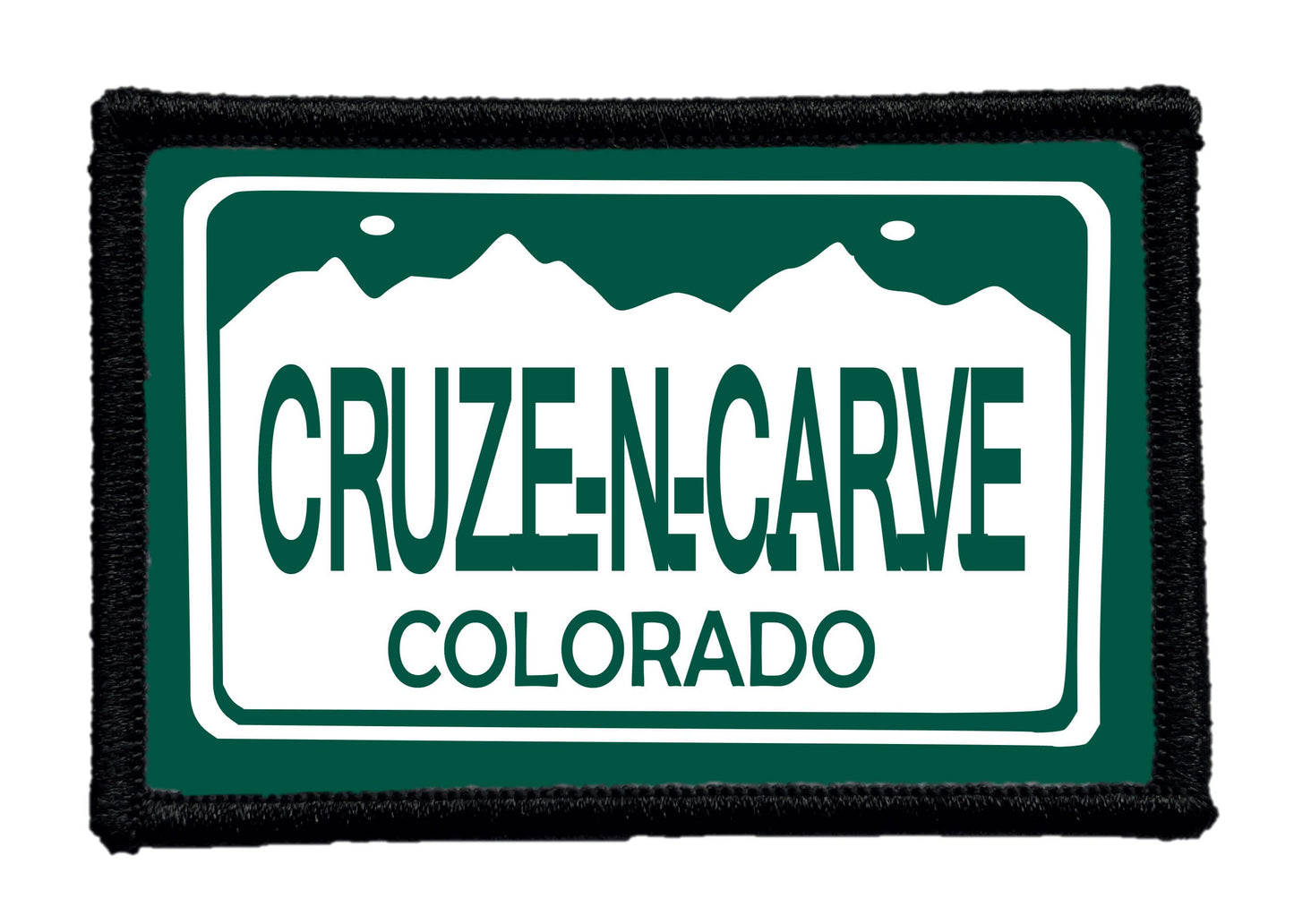 Cruze N Green Carve Colorado License Plate Patch