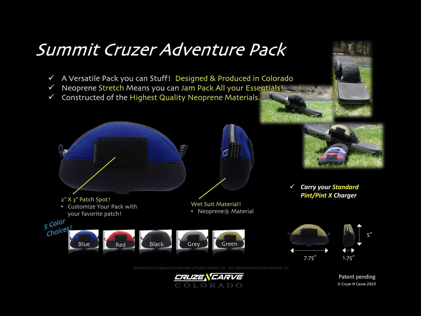 The "Summit Cruzer" Adventure Pack Bundle (Onewheel GT/GTS/XRC, Onewheel Pint X/XR/+ Compatible)