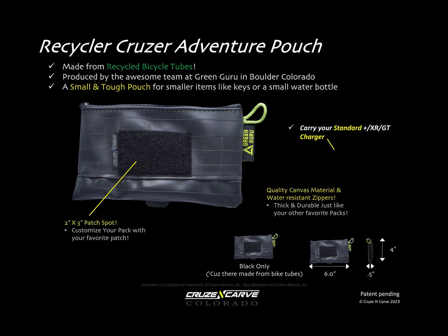 The "Recycler Cruzer" Adventure Pouch Launch Bundle (Onewheel Gt, Onewheel Pint X/XR/+ Compatible)